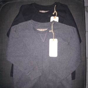Seven Apparel Boys Thermal Shirts - Charcoal and Black (Size 6)